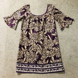 Phoebe Couture Purple and Cream Floral Dress